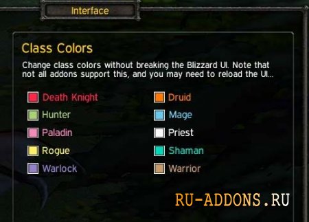 Class Colors  WOW 5.4 -   